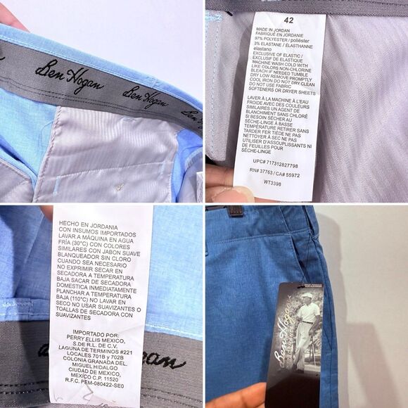 Ben Hogan Mens Blue Golf Performance Flat Front Active Flex Stretch Short Sz 42 - Picture 11 of 16